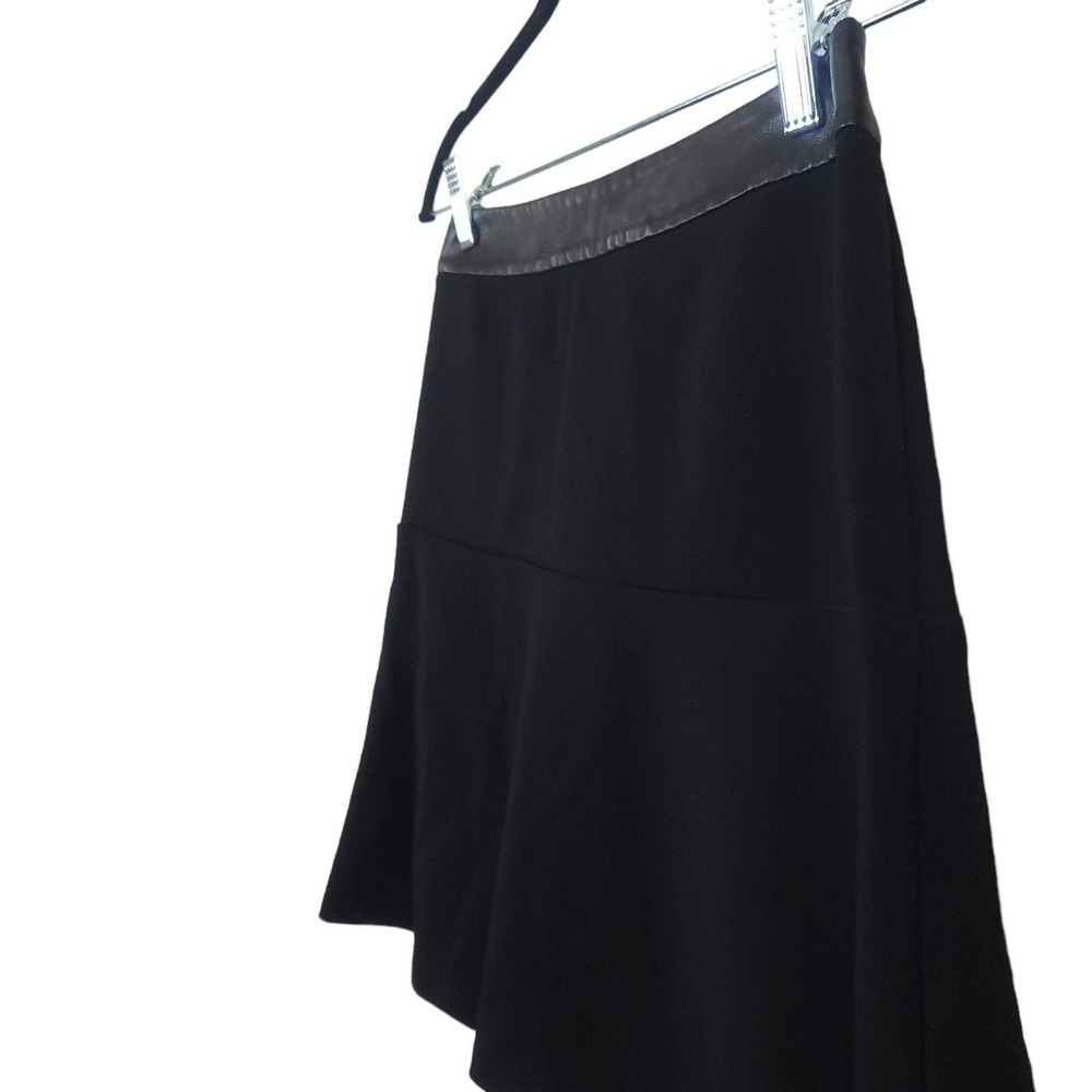Ann Taylor Faux Leather-Trim Scuba Skater Mini Skirt - Picture 2 of 6